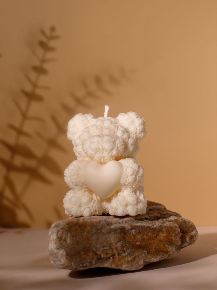 Beige teddy bear candle beige teddy candle