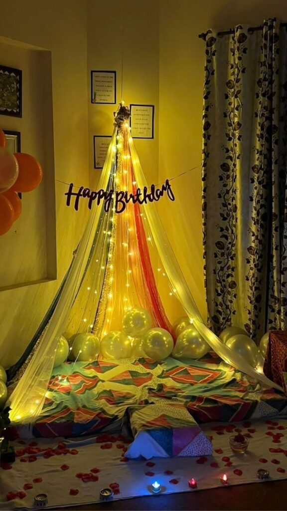 surprise birthday tent decoration at home surprise birthday tent decoration at home