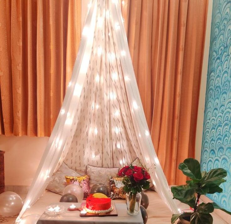 Birthday decor simple cabana tent simple surprise birthday tent decoration at home
