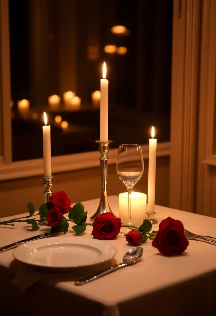 Candlelit Dinner taper candles for candle light dinner