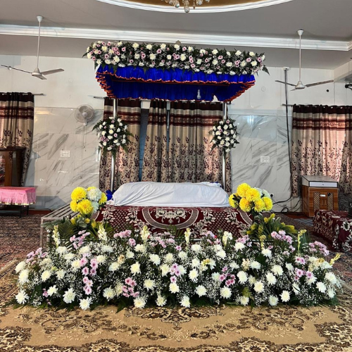 gurudwara anand karaj flower decoration